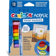 Nacario Carioca Akrilik Paint Marker Su Bazli Fırça Uçlu 10'lu