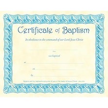 Nacario Baptism Certificate (Pk Of 6) - Parchment