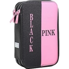 Nacario Bback Blackpink Üç Katlı Fermuarlı Kalem Kutusu 51 Boya Kalemi Yeri 6 Geniş Bölüm