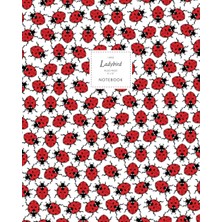 Nacario Ladybird Notebook - Ruled Pages - 8X10 - Premium: (White Edition) Fun Notebook 192 Ruled/lined Pages (8X10 Inches / 20.3X25.4 cm / Large Jotter)