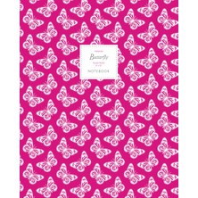 Nacario Butterfly Notebook - Ruled Pages - 8X10 - Premium: (Magenta Edition) Fun Notebook 192 Ruled/lined Pages (8X10 Inches / 20.3X25.4 cm / Large Jotter)
