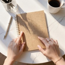 Nacario Fark Tanıtım Çizgisiz Spiralli Not Defteri, A4 Boyut (21X29,7 Cm), 120 Yaprak (240 Sayfa), 90GR. Ivory Kağıt, Ofis Için Ideal (Kahverengi)