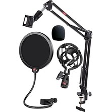 Nacario Lastvoice NB39PSMX Mikrofon Standı Shock Mount Pop Filter Sünger Seti