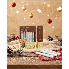 Nacario Miniso Lisanslı Butterbear Serisi 12 Renk Yumuşak Uçlu Marker Seti 15.5 Cm, 2020714010100