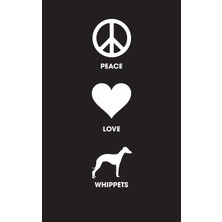 Nacario Peace Love Whippets: 120 Page, 5x8, Lined Journal Notebook Whippets Gifts