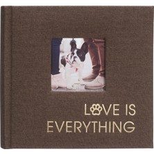 Nacario Malden Uluslararası Tasarımlar 1 Up 4x6 Love Is Everything Kahverengi Evcil Hayvan Kumaş Fotoğraf Albümü Not Yazma Alanları ile Sert Kapak 7,6 x 7,6 cm Ön Kapak Fotoğraf Cebi