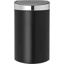Nacario Brabantia Dokunmatik Kumandalı Çöp Kutusu, 30 L, Paslanmaz Çelik, Matt Black/matt Steel Fpp, 40 L