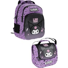 Nacario Wiggle Kuromi Temalı Lisanslı Premium 2'li Okul Seti Sırt Çantası ve Beslenme Çantası