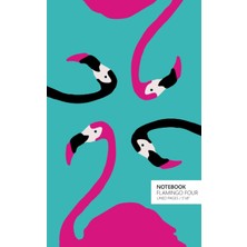 Nacario Notebook Flamingo Four: (Turquoise Edition) Fun Notebook 96 Ruled/lined Pages (5x8 Inches / 12.7X20.3CM / Junior Legal Pad / Nearly A5)