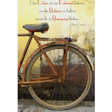 Nacario Mini Notizbuch "das Leben Ist Wie Fahrrad Fahren,um Die Balance Zu Halten Musst Du In Bewegung Bleiben": (Albert Einstein), Ca. A6, Liniert