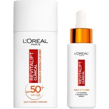 Nacario L’oréal Paris Revitalift Clinical%12 Saf C Vitamini Aydınlatıcı Serum & Spf 50+ Uv Korumalı Yüz Güneş Kremi 50ML