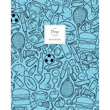 Nacario Things Notebook - Ruled Pages - 8X10 - Large: (Blue Edition) Fun Notebook 192 Ruled/lined Pages (8X10 Inches / 20.3X25.4 cm / Large Jotter)