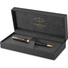 Nacario Parker Sonnet Mat Siyah Altın Tasarımlı Tükenmez Kalem, Mavi Mürekkep, Orta Kalınlıkta Uç