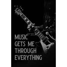 Nacario Music Gets Me Through Everything: Blank Lined Journal Notebook, 6" x 9", Guitar Notebook, Guitar Journal, Ruled, Writing Book, Notebook For Guitar Lovers, Guitar Gifts