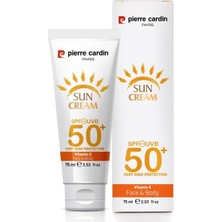 Nacario Pierre Cardin Spf 50 Leke Karşıtı Yüksek Koruyucu Yüz Güneş Kremi 75 ml Normal ve Kuru Ciltler Için
