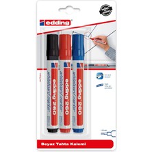 Nacario Edding ED260B399 Edding 260 Beyaz Yazı Tahtası Kalemi 3lü Karışık Siyah/kırmızı/mavi