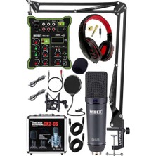 Nacario Midex Wizard Paket-1 Cx2 Stüdyo Mikrofon MDX-100 Stüdyo Kayıt Mikseri Kulaklık Ekipman Seti