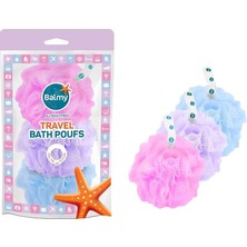 Nacario Balmy Travel Set Banyo Süngeri, Duş Süngeri, Peeling Eldiveni, Banyo Fırçası, 3'lü Paket, Cilt Bakımı ve Masaj Için