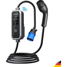 Nacario Schoner® 7.5kw Taşınabilir Elektrikli Araç Şarj Istasyonu -Tak ve Şarj Et- Wi-Fi/bluetooth Smart 5 Metre Tip2 Kablolu