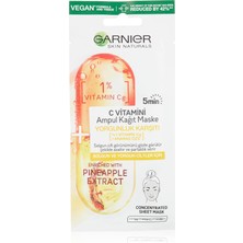 Nacario Garnier C Vitamini Yorgunluk Karşıtı Ampul Kağıt Yüz Maskesi