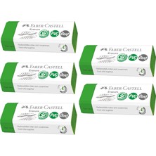 Nacario Faber-Castell 187250 Silgi, Pvc Içermez, Tozsuz, Yeşil, 5 Adet