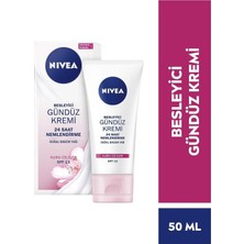 Nacario Nıvea Essentials Besleyici Gündüz Yüz Bakım Kremi, 50 Ml, Kuru Ciltler, Doğal Badem Yağı, Doğal Manolya Özü ve Shea Yağı ile 24 Saat Yoğun Nemlendirme, SPF15 Güneş Koruması