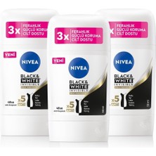 Nacario Nıvea Kadın Stick Deodorant Black&white 50ML, 72 Saat Koruma, X3 Adet