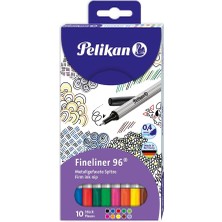 Nacario Pelikan Fineliner 96 Çeşitli 10'lu-Kılıf
