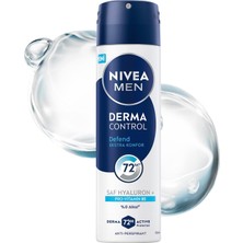 Nacario Nıvea Men Erkek Sprey Deodorant Derma Control Defend 150 Ml, 72 Saat Anti Perspirant Koruma, Tahrişe Karşı Koruma,hyaluronik Asit, Pro Vitamin B5,alkolsüz Formül