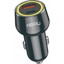 Nacario Hobimtek Hepu HP-783 Araç Içi Şarj Cihazı 120W 3.1A Pd 30 Watt Hızlı Şarj Aleti Metal Çakmak Şarj Qualcomm Quick Charge 3.0 2-Port Işıklı