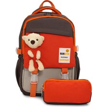 Nacario Peluş Ayıcık Unisex Çocuk Kahve Ilkokul Çantası