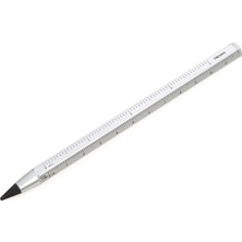 Nacario Troıka Constructıon Endless – PEN20/SI – Sürdürülebilir Sonsuz Yazma Ucu ile Çoklu Görev Kurşun Kalem – Santimetre/inç Cetvel, 1:20/1:50 Skala – Gümüş Rengi – Troıka-Orijinal