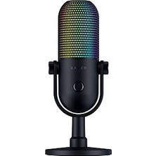 Nacario Razer Seiren V3 Chroma - Dokunarak Sessize Alma Özellikli Rgb USB Mikrofon (Yayın ve Oyun Reaktif Aydınlatma, Kondenser Mikrofon, Dijital Kazanç Sınırlayıcı ve Dahili Darbe Emici), Siyah