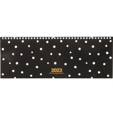 Nacario Keskin Color 2023 Aj-65 12X33,5 Haftalık Masa Ajandası, Siyah Puantiye