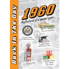 Nacario 1960 Back In The Day - 24-Page Greeting Card / Booklet With Envelope (5 x 7 Size) – Great For Birthdays, Anniversaries, Reunions, Graduations, Client & Corporate Gifts