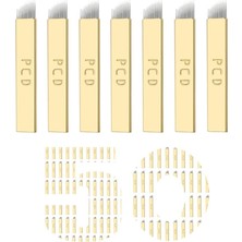 Nacario 50 Adet Tek Kullanımlık Kaş Mikroblading, Microblading Kalemi, Kaş Microblading, Pcd 12 Pin Şekilli Manuel Microblading Aracı (0,25 MM-12P)