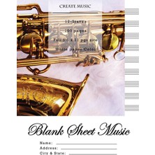 Nacario Blank Sheet Music: Music Manuscript Paper, Staff Paper, Musicians Notebook 12 STAVES,100 Pages - Sa (My Blank Music Notebook)