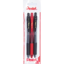 Nacario Pentel Energel 0.7 mm Likit Roller Kalem 2xsiyah/1xkırmızı 3'lü Set