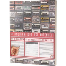 Nacario Mein Notenheft / 86 Seiten, 44 Blätter, 12 Systeme / Mit Register Und Seitenzahlen / PR301 „musikkassetten“ / Dın A4 Soft Cover
