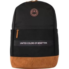 Nacario United Colors Of Benetton Üç Bölmeli Retro Erkek Çocuk Sırt Çantası - Siyah - Günlük Okul Seyahat