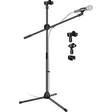 Nacario Coverzone 180CM Maksimum Uzunluk Mikrofon Standı Multi Fonksiyonel 2in1 Microphone Katlanabilir Açısı Ayarlanabilir Zemin Üstü - Model 103