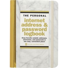 Nacario Marble Internet Address & Password Logbook (Removable Cover Band For Security)