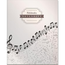 Nacario Dékokınd Notenheft | Dın A4, 64 Seiten, 12 Notensysteme Pro Seite, Inhaltsverzeichnis, Vintage Softcover | Es Notenbuch | Motiv: Modern Grey