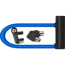 Nacario Motor ve Direksiyon Kilidi, Küçük Boy, U Tipi Güvenlik Kilidi, 2 Anahtarlı (Mavi)