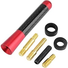 Nacario Uni̇versal Kırmızı Karbon Fi̇ber Oto Çubuk Radyo Anteni̇ 12 cm