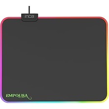 Nacario Inca IMP-024T Empousa Rgb 7 LED Medıum Mousepad (320X270X3MM),12 Farklı Değişebilen Dokunmatik Işık Efekti,hızlı Kayan Yüzey, Kaymaz Kauçuk Taban