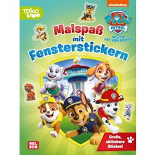 Nacario Paw Patrol Mitmachbuch: Malspaß Mit Fensterstickern: Mehr Als 20 Ausmalbilder Und Große, Ablösbare Sticker | Für Kinder Ab 3 Jahren