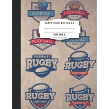 Nacario Composition Notebook Wide Ruled 8.5 x 11 Inch 200 Page,american Football: Large Composition Book Journal For School Student/teacher/office