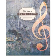 Nacario Dékokınd Notenheft | Dın A4, 64 Seiten, 12 Notensysteme Pro Seite, Inhaltsverzeichnis, Vintage Softcover | Es Notenbuch | Motiv: Notenwand