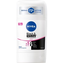 Nacario Nıvea Kadın Stick Deodorant Black&white Invisible Clear 72 Saat Anti-Perspirant Koruma, 50 ml